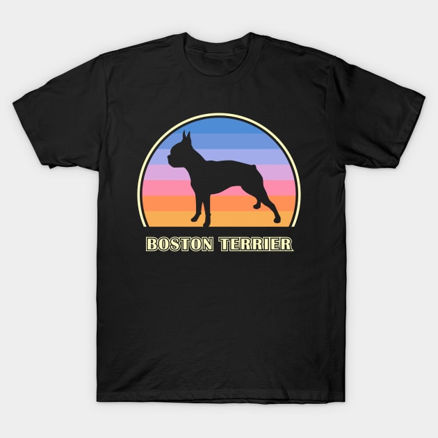 Boston Terrier Vintage Sunset Dog T-Shirt by millersye